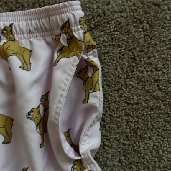 AMBSN Light Pink Bulldog Print Drawstring Shorts Size Small - Picture 6 of 9